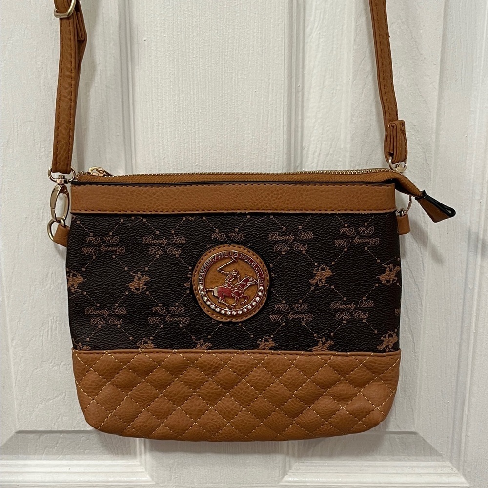 Beverly Hills Polo Club Tan and Black Crossbody Bag